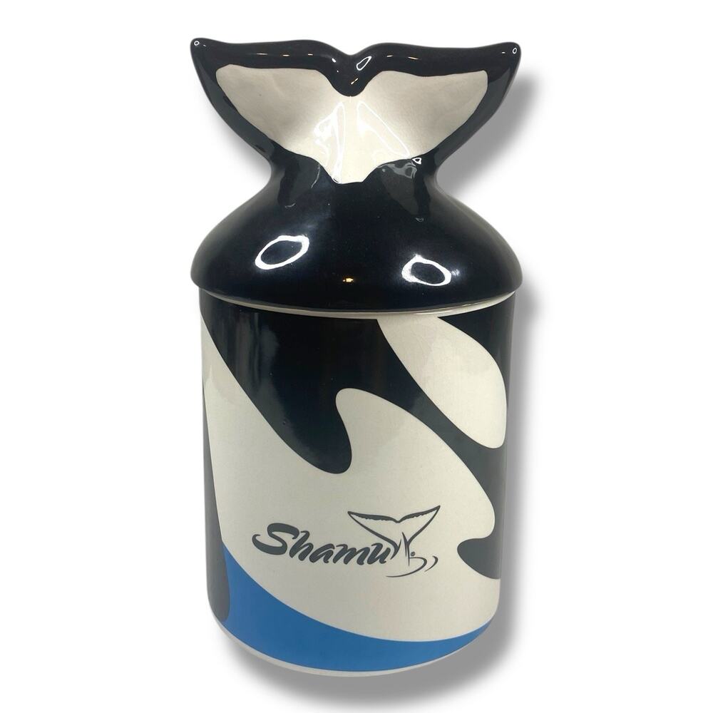 Vintage Seaworld Orlando Shamu Whale Tail Cookie Jar Canister 9” 2005